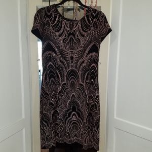 Black and Gold Glitter Cocktail Dress